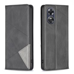 Knížkové pouzdro Rhombus černé – Oppo A17 | Levné Kryty | Levné Kryty | Levné Kryty