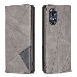 Knížkové pouzdro Rhombus šedé – Oppo A17 | Levné Kryty | Levné Kryty | Levné Kryty