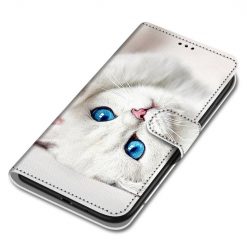 Knížkové pouzdro Trendy Cross case Bílá kočka – Samsung Galaxy A22 5G | Levné Kryty | Levné Kryty | Levné Kryty