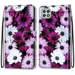Knížkové pouzdro Trendy Cross case Chryzantémy – Samsung Galaxy A22 5G | Levné Kryty | Levné Kryty | Levné Kryty