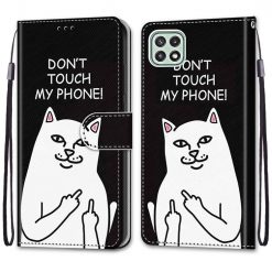 Knížkové pouzdro Trendy Cross case Don’t touch my phone – Samsung Galaxy A22 5G | Levné Kryty | Levné Kryty | Levné Kryty