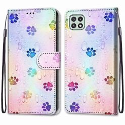 Knížkové pouzdro Trendy Cross case Tlapky – Samsung Galaxy A22 5G | Levné Kryty | Levné Kryty | Levné Kryty
