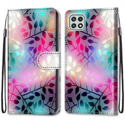 Knížkové pouzdro Trendy Cross case Pestrobarevné listy – Samsung Galaxy A22 5G | Levné Kryty | Levné Kryty | Levné Kryty