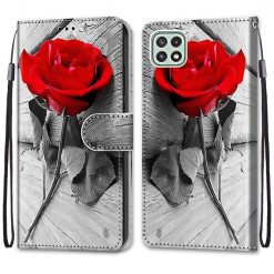 Knížkové pouzdro Trendy Cross case Růže na dřevě – Samsung Galaxy A22 5G | Levné Kryty | Levné Kryty | Levné Kryty
