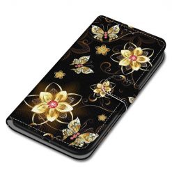 Knížkové pouzdro Trendy Cross case Zlaté květy – Samsung Galaxy A22 5G | Levné Kryty | Levné Kryty | Levné Kryty