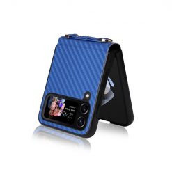 Kryt Carbon Fiber modrý – Samsung Galaxy Z Flip 3 | Levné Kryty | Levné Kryty | Levné Kryty