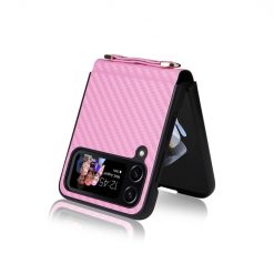 Kryt Carbon Fiber růžový – Samsung Galaxy Z Flip 3 | Levné Kryty | Levné Kryty | Levné Kryty