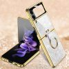 Kryt GKK Marble Pattern case fialový – Samsung Galaxy Z Flip 4 | Levné Kryty | Levné Kryty | Levné Kryty