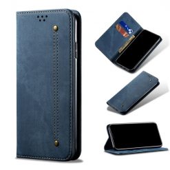 Peněženkové pouzdro Denim Texture modré – Huawei Nova Y70 | Levné Kryty | Levné Kryty | Levné Kryty