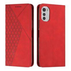 Peněženkové pouzdro Diamond Pattern case červené – Motorola Moto E32 / E32s | Levné Kryty | Levné Kryty | Levné Kryty