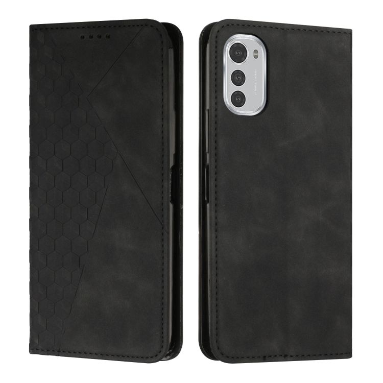 Peněženkové Pouzdro Diamond Pattern Case černé Motorola Moto E32 E32s Levné Kryty 2827