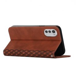 Peněženkové pouzdro Diamond Pattern case hnědé – Motorola Moto E32 / E32s | Levné Kryty | Levné Kryty | Levné Kryty