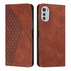 Peněženkové pouzdro Diamond Pattern case hnědé – Motorola Moto E32 / E32s | Levné Kryty | Levné Kryty | Levné Kryty