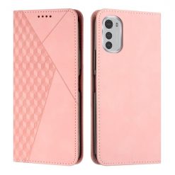 Peněženkové pouzdro Diamond Pattern case růžové – Motorola Moto E32 / E32s | Levné Kryty | Levné Kryty | Levné Kryty