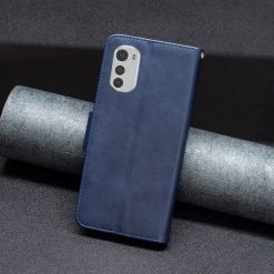 Peněženkové pouzdro Retro Lambskin modré – Motorola Moto E32 / E32s | Levné Kryty | Levné Kryty | Levné Kryty