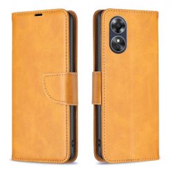 Peněženkové pouzdro Retro Lambskin žluté – Oppo A17 | Levné Kryty | Levné Kryty | Levné Kryty