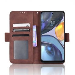 Peněženkové pouzdro Slots case hnědé – Motorola Moto E32 / E32s | Levné Kryty | Levné Kryty | Levné Kryty