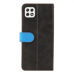 Peněženkové pouzdro Stitching černo-modré – Samsung Galaxy A22 5G | Levné Kryty | Levné Kryty | Levné Kryty