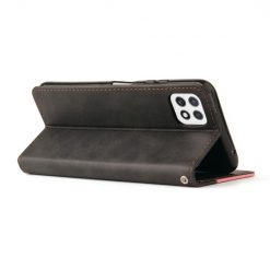 Peněženkové pouzdro Stitching černo-růžové – Samsung Galaxy A22 5G | Levné Kryty | Levné Kryty | Levné Kryty
