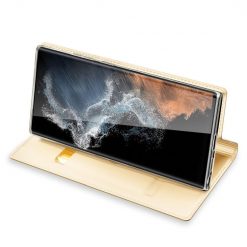 Peněženkové pouzdro Dux Ducis Skin Pro zlaté – Samsung Galaxy S23 Ultra | Levné Kryty | Levné Kryty | Levné Kryty