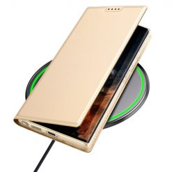 Peněženkové pouzdro Dux Ducis Skin Pro zlaté – Samsung Galaxy S23 Ultra | Levné Kryty | Levné Kryty | Levné Kryty