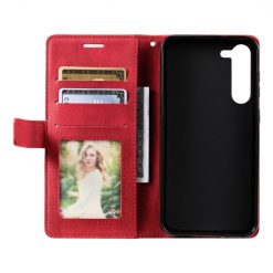 Knížkové pouzdro Rhombus červené – Samsung Galaxy S23 | Levné Kryty | Levné Kryty | Levné Kryty