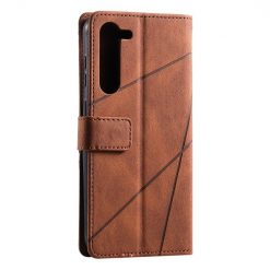 Knížkové pouzdro Rhombus hnědé – Samsung Galaxy S23 | Levné Kryty | Levné Kryty | Levné Kryty