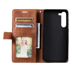 Knížkové pouzdro Rhombus hnědé – Samsung Galaxy S23 | Levné Kryty | Levné Kryty | Levné Kryty