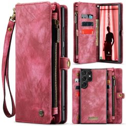 Multifunkční peněženkové pouzdro CaseMe Detachable červené – Samsung Galaxy S23 Ultra | Levné Kryty | Levné Kryty | Levné Kryty