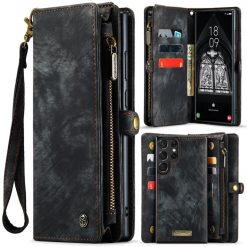 Multifunkční peněženkové pouzdro CaseMe Detachable černé – Samsung Galaxy S23 Ultra | Levné Kryty | Levné Kryty | Levné Kryty