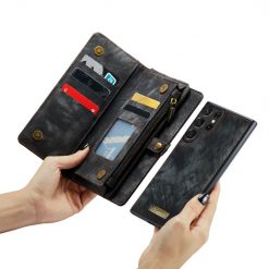 Multifunkční peněženkové pouzdro CaseMe Detachable černé – Samsung Galaxy S23 Ultra | Levné Kryty | Levné Kryty | Levné Kryty