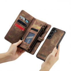 Multifunkční peněženkové pouzdro CaseMe Detachable hnědé – Samsung Galaxy S23 | Levné Kryty | Levné Kryty | Levné Kryty