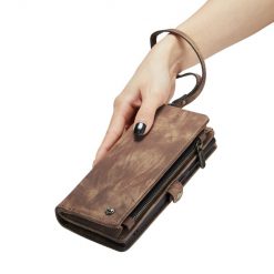 Multifunkční peněženkové pouzdro CaseMe Detachable hnědé – Samsung Galaxy S23 Ultra | Levné Kryty | Levné Kryty | Levné Kryty