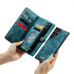 Multifunkční peněženkové pouzdro CaseMe Detachable modré – Samsung Galaxy S23 Ultra | Levné Kryty | Levné Kryty | Levné Kryty