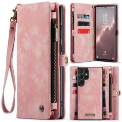 Multifunkční peněženkové pouzdro CaseMe Detachable růžové – Samsung Galaxy S23 Ultra | Levné Kryty | Levné Kryty | Levné Kryty