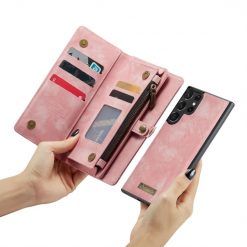 Multifunkční peněženkové pouzdro CaseMe Detachable růžové – Samsung Galaxy S23 Ultra | Levné Kryty | Levné Kryty | Levné Kryty