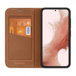Peněženkové pouzdro Dux Ducis Skin X2 hnědé – Samsung Galaxy S23 | Levné Kryty | Levné Kryty | Levné Kryty