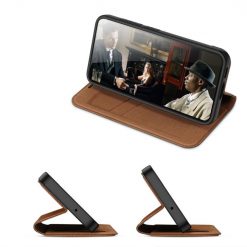 Peněženkové pouzdro Dux Ducis Skin X2 hnědé – Samsung Galaxy S23 | Levné Kryty | Levné Kryty | Levné Kryty