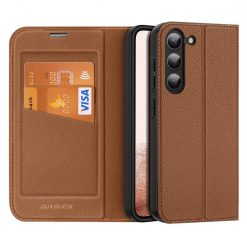 Peněženkové pouzdro Dux Ducis Skin X2 hnědé – Samsung Galaxy S23+ (S23 Plus) | Levné Kryty | Levné Kryty | Levné Kryty