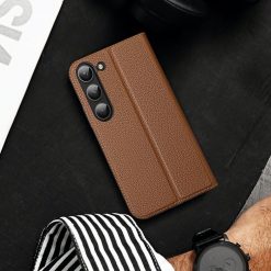 Peněženkové pouzdro Dux Ducis Skin X2 hnědé – Samsung Galaxy S23+ (S23 Plus) | Levné Kryty | Levné Kryty | Levné Kryty