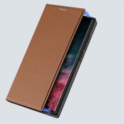 Peněženkové pouzdro Dux Ducis Skin X2 hnědé – Samsung Galaxy S23 Ultra | Levné Kryty | Levné Kryty | Levné Kryty