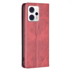 Knížkové pouzdro Rhombus červené – Motorola Moto G13 / G23 / G53 5G | Levné Kryty | Levné Kryty  | Levné Kryty
