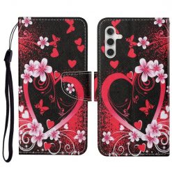 Knížkové pouzdro Trendy Cross case Červené srdce – Samsung Galaxy A54 5G | Levné Kryty | Levné Kryty | Levné Kryty