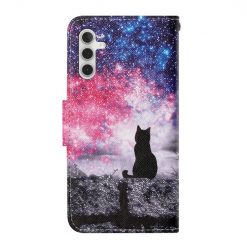 Alternative view of Knížkové pouzdro Trendy Cross case Kočka a vesmír – Samsung Galaxy A54 5G