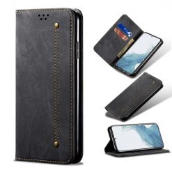 Peněženkové pouzdro Denim Texture černé – Samsung Galaxy A54 5G | Levné Kryty | Levné Kryty | Levné Kryty