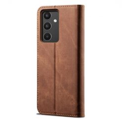Peněženkové pouzdro Denim Texture hnědé – Samsung Galaxy A34 5G | Levné Kryty | Levné Kryty | Levné Kryty