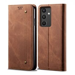 Peněženkové pouzdro Denim Texture hnědé – Samsung Galaxy A34 5G | Levné Kryty | Levné Kryty | Levné Kryty