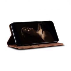Peněženkové pouzdro Denim Texture hnědé – Samsung Galaxy A34 5G | Levné Kryty | Levné Kryty | Levné Kryty