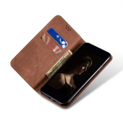 Peněženkové pouzdro Denim Texture hnědé – Samsung Galaxy A34 5G | Levné Kryty | Levné Kryty | Levné Kryty