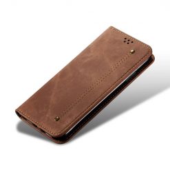 Peněženkové pouzdro Denim Texture hnědé – Samsung Galaxy A34 5G | Levné Kryty | Levné Kryty | Levné Kryty